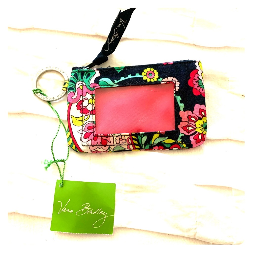 NEW Vera Bradley ID Zip Key Ring Case